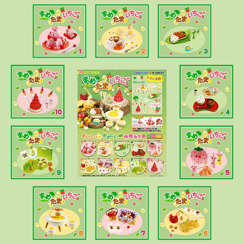 Rare 2007 Re-Ment Strawberry Green Bean and Egg Full Set of 10 pcs <Free Shipping>