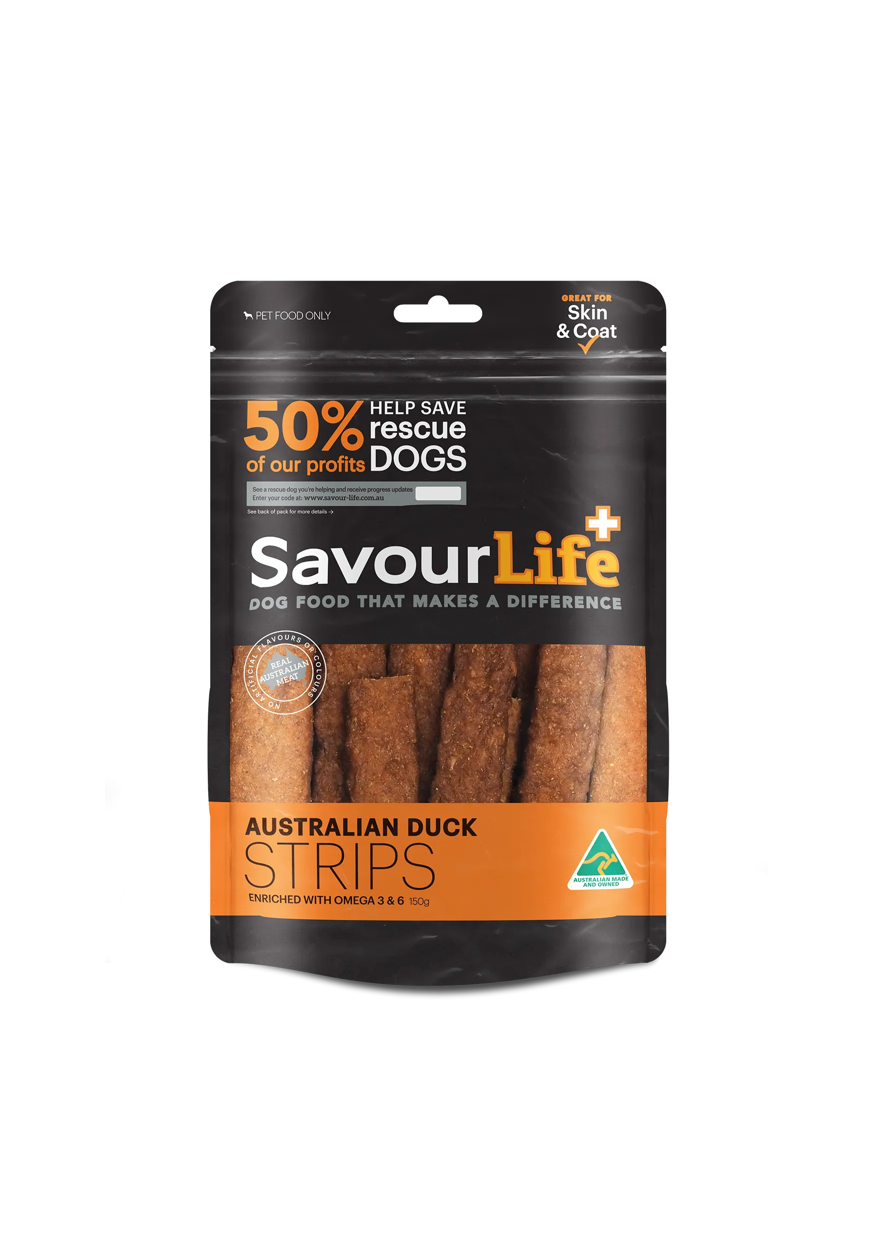 SavourLife Dog Treat Australian Duck Strips 150g