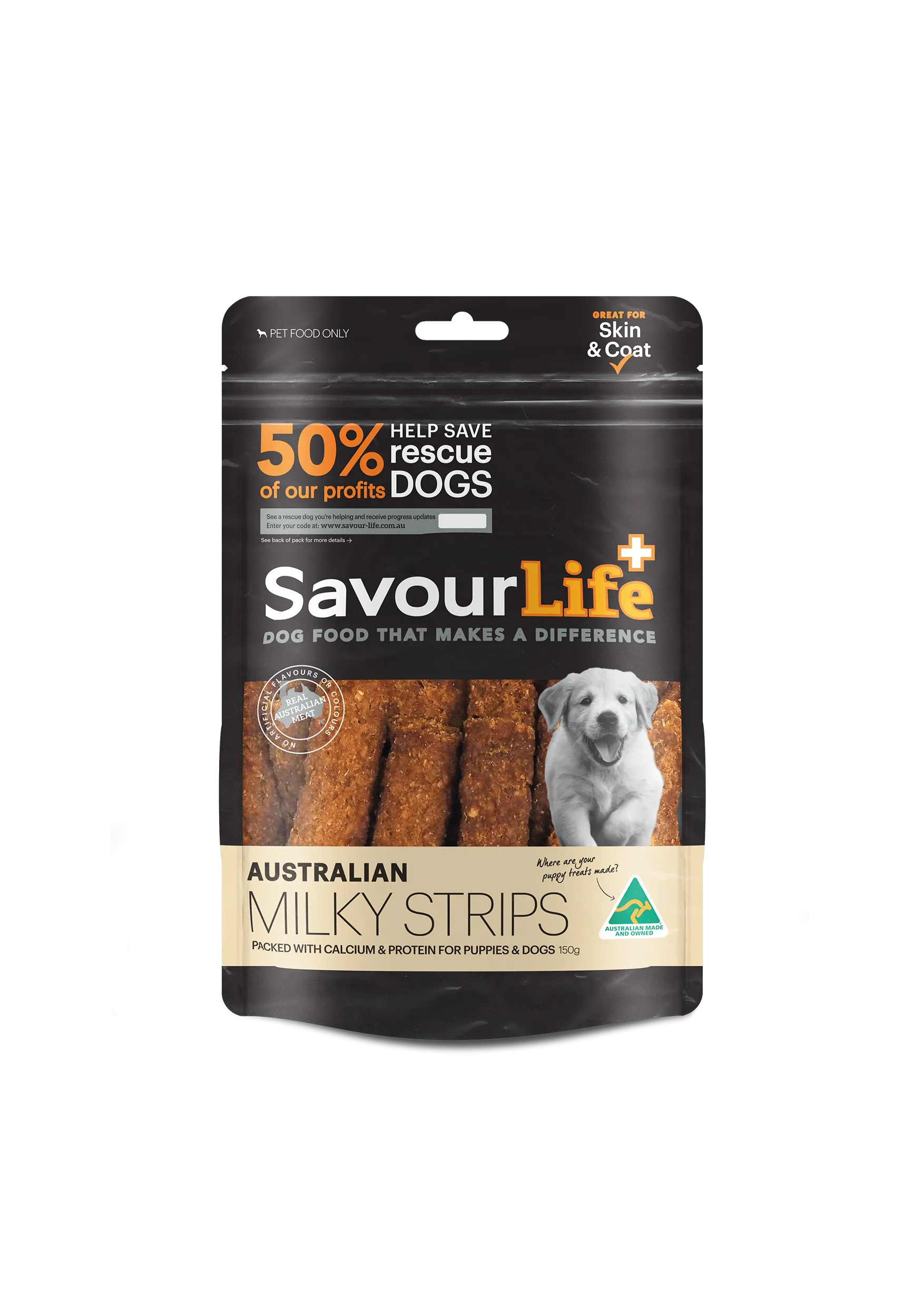 SavourLife Dog Treat Australian Milky Strips 150g