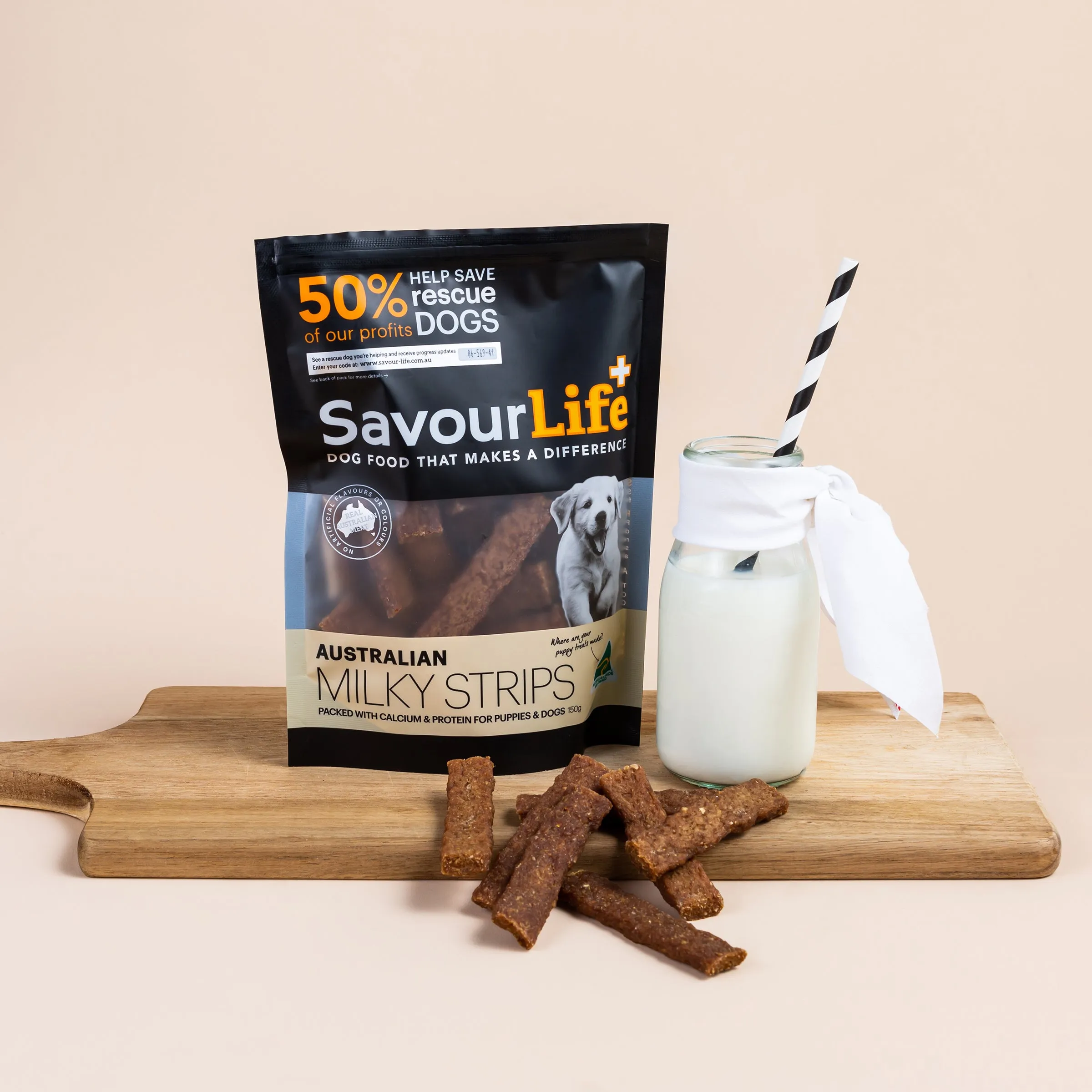 SavourLife Dog Treat Australian Milky Strips 150g