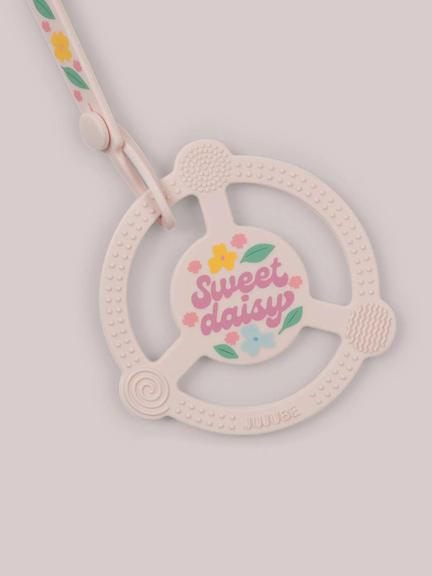 Silicone Teether Ring & Detachable Clip - Sweet Daisy