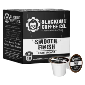 SMOOTH FINISH LIGHT ROAST COFFEE PODS 18CT