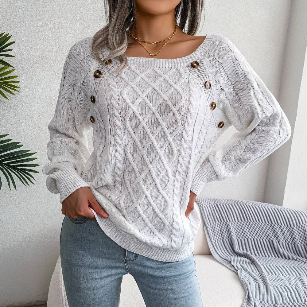 Square Neck Knitted Sweater