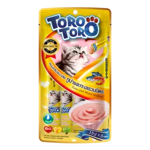 Toro Cat Treat Lickable Tuna & Seafood with Lysine 75g (15g x 5pcs)