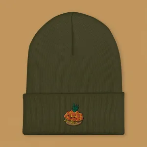 Tropical Pineapple Bun Embroidered Beanie