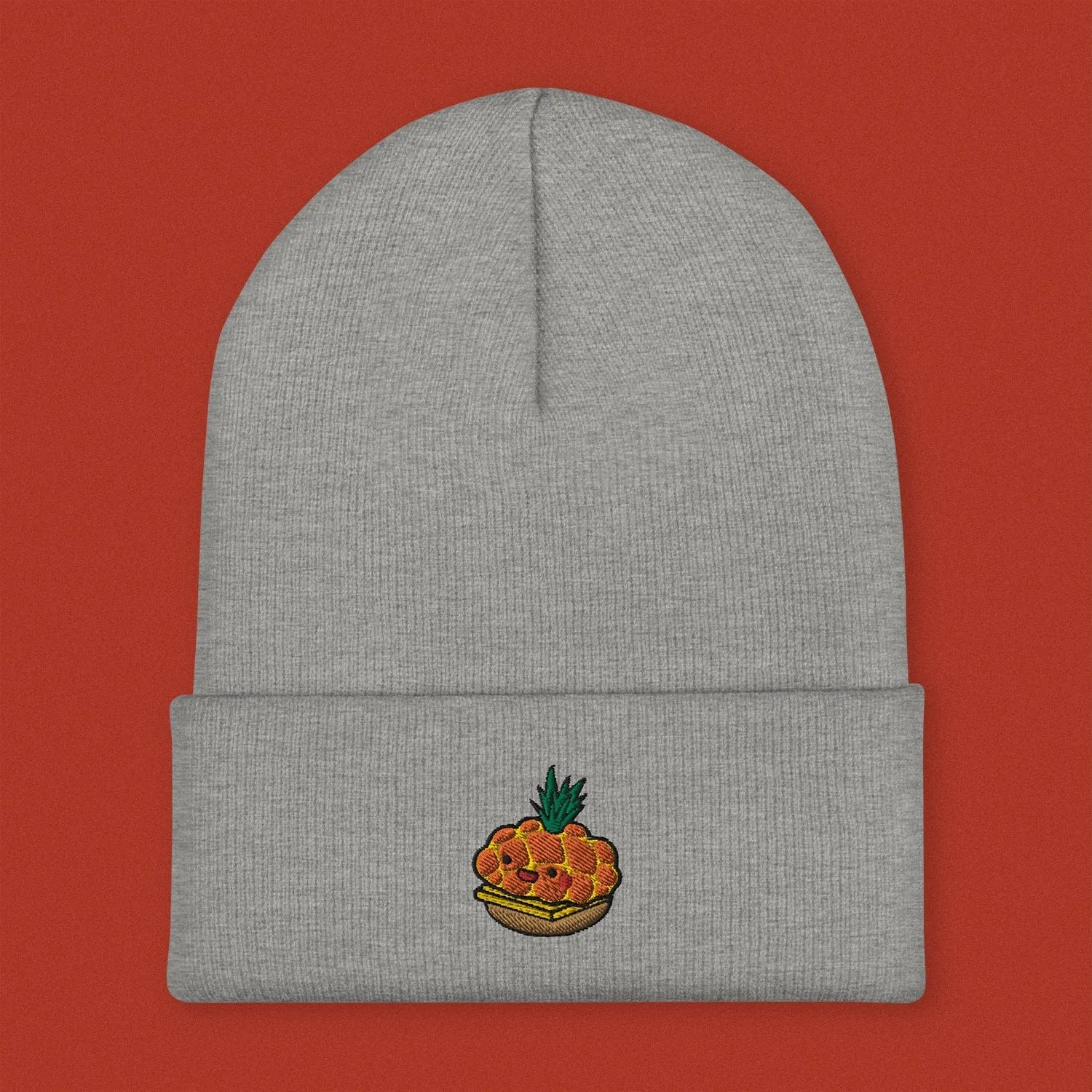 Tropical Pineapple Bun Embroidered Beanie