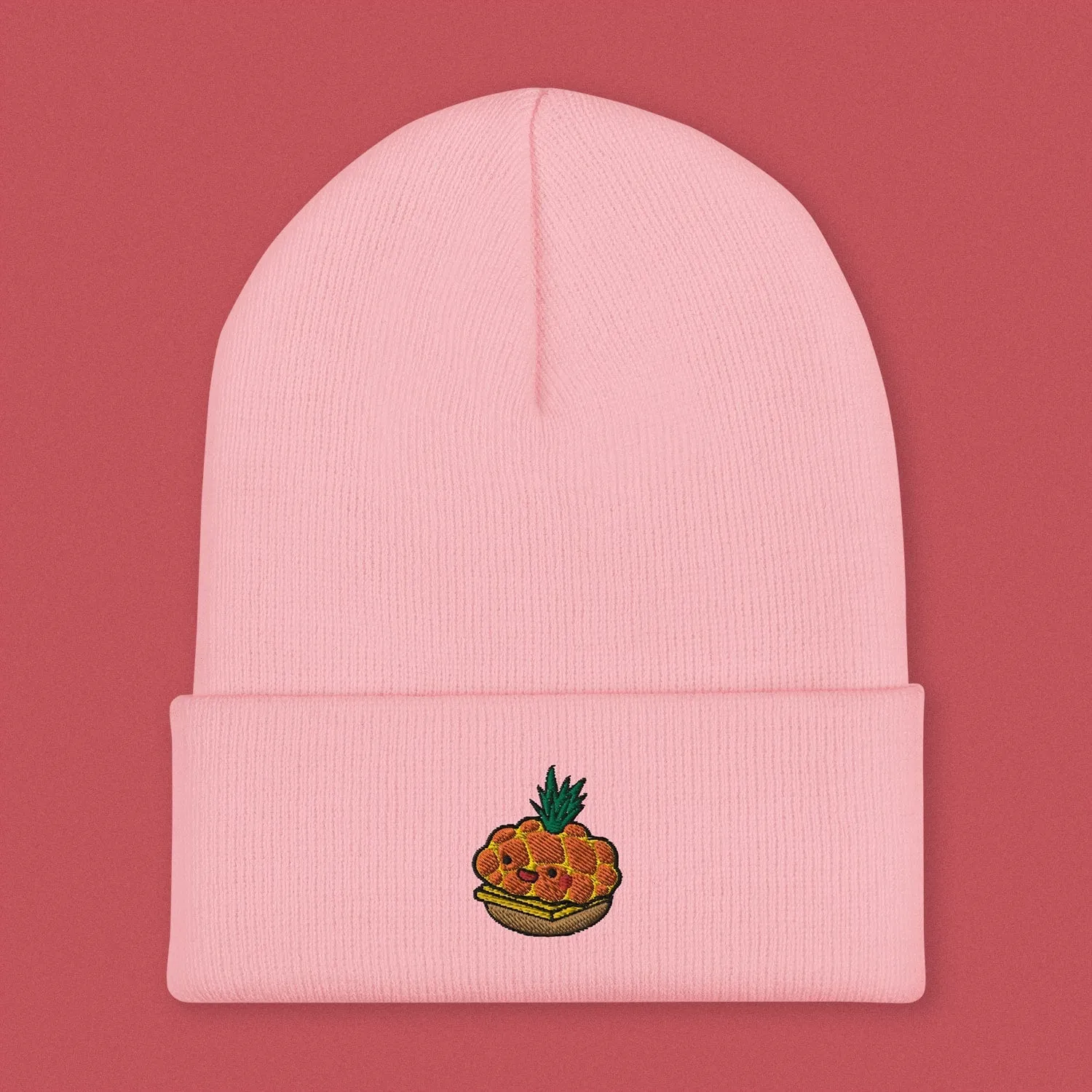 Tropical Pineapple Bun Embroidered Beanie