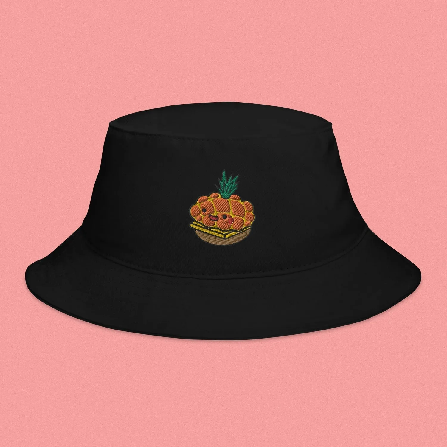 Tropical Pineapple Bun Embroidered Bucket Hat