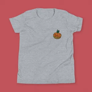 Tropical Pineapple Bun Embroidered Kids T-Shirt