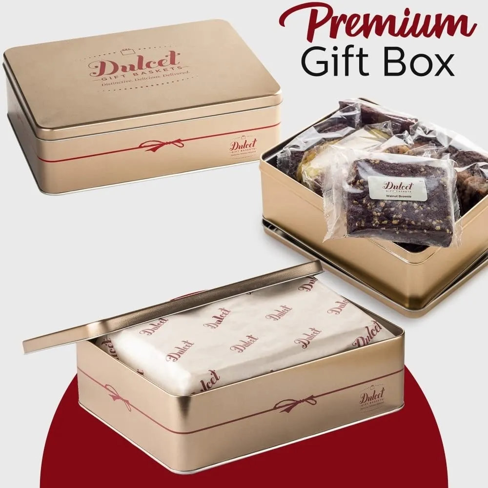 Unique Bakery Gift Tin - Old Fashioned Gourmet Box for Anniversary, Wedding, Housewarming - Ideal for All Occasions - Family & Office Gatherings - Men & Women - Baked Goods, Dessert Sweets, Cakes, Snacks, Fresh Bakery Breakfast Cookies