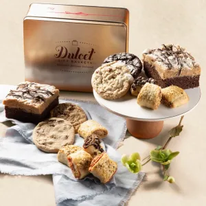 Unique Bakery Gift Tin - Old Fashioned Gourmet Box for Anniversary, Wedding, Housewarming - Ideal for All Occasions - Family & Office Gatherings - Men & Women - Baked Goods, Dessert Sweets, Cakes, Snacks, Fresh Bakery Breakfast Cookies