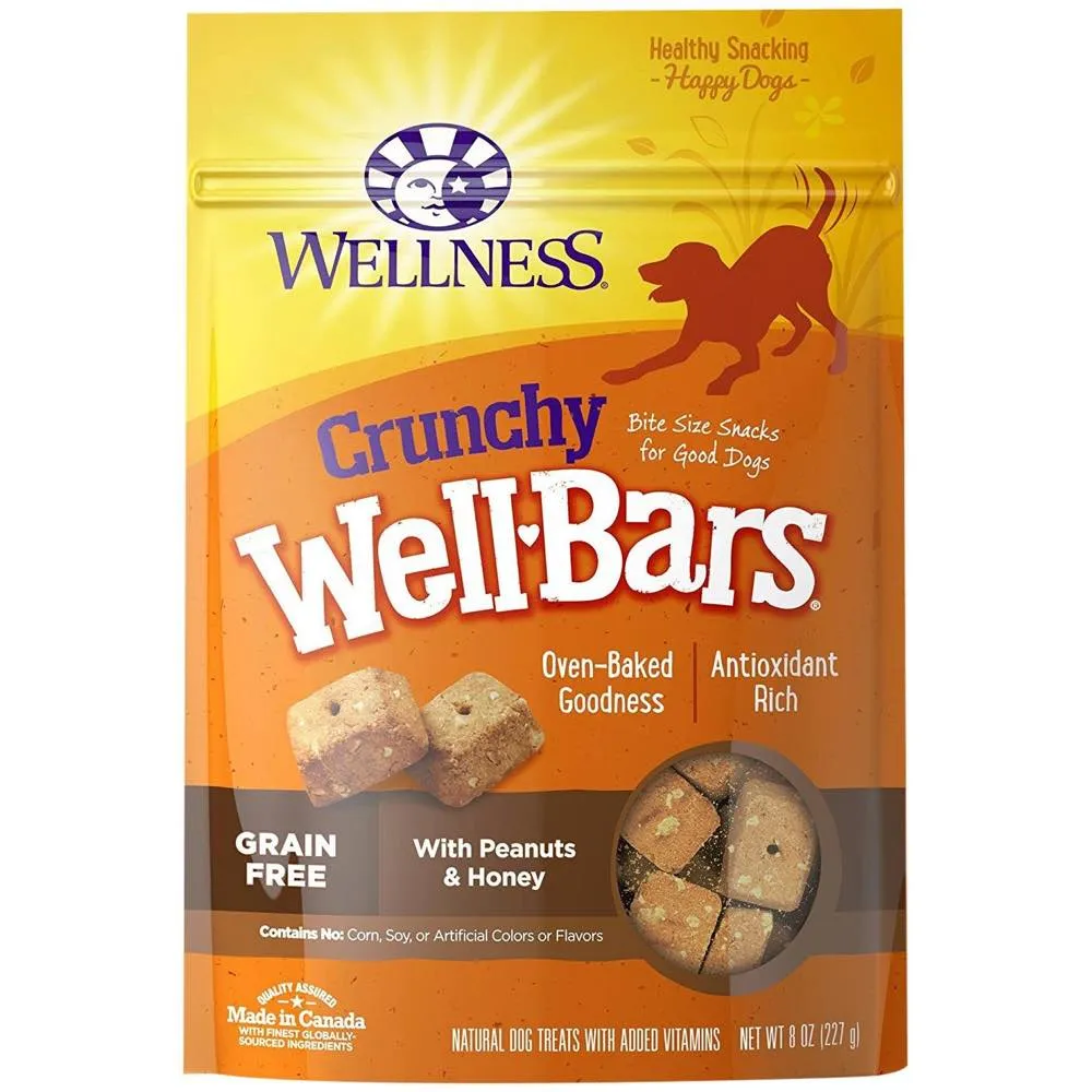 Wellness Crunchy WellBars Peanuts & Honey Recipe Dog Treats 8oz