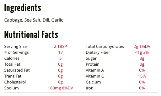 Wildbrine Dill & Garlic Kraut (500mL)